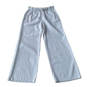 Old Navy Linen Blend Wide Leg Pant Sz S White Minimalist Boho Lagenlook Comfort